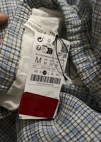 Stradivarius Mavi Gri Bohem Pilili Etek