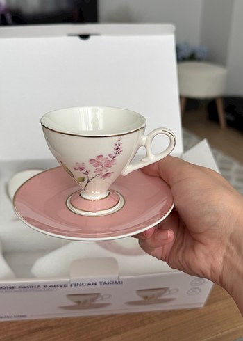 Beden English home Pastel Pembe Çiçek Desenli 2'li Fincan Takımı