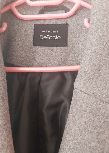 Defacto Gri Düğmeli Klasik Kaban
