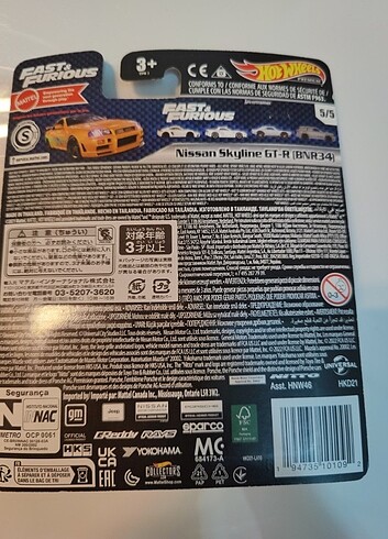  Hot Wheels fast and furious Nissan skyline gtr bnr34 Premium 