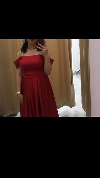 Zara Kırmızı saten abiye
