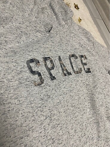 m Beden gri Renk KABARTMA YAZILI SWEATSHIRT