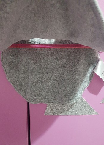 Gri Triko Boğazlı Kız Çocuk Panço boyunluk - Görsel 2