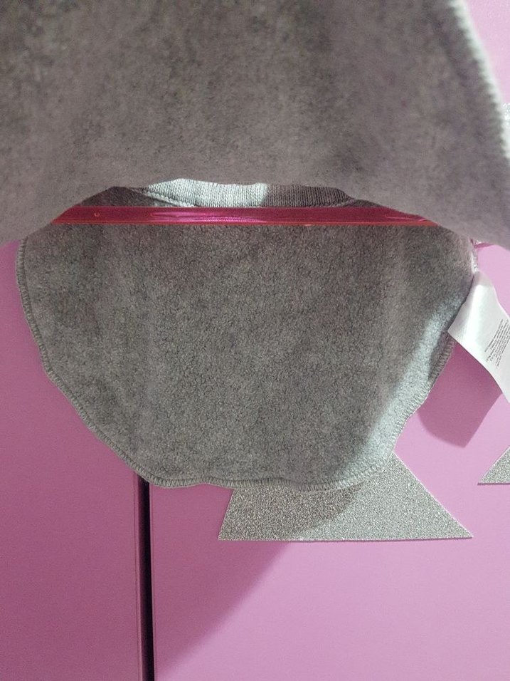 Gri Triko Boğazlı Kız Çocuk Panço boyunluk - Görsel 2