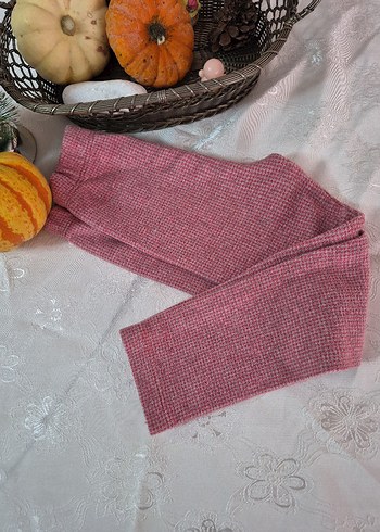 Kız Çocuk Pembe Triko Tayt - Görsel 3