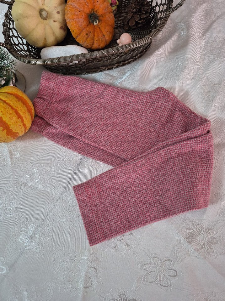 Kız Çocuk Pembe Triko Tayt - Görsel 3