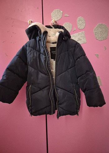 unisex Çocuk koyu mavi  Kürklü Mont Name it marka - Görsel 7