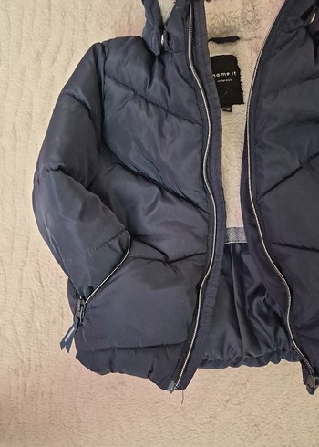 unisex Çocuk koyu mavi  Kürklü Mont Name it marka - Görsel 2