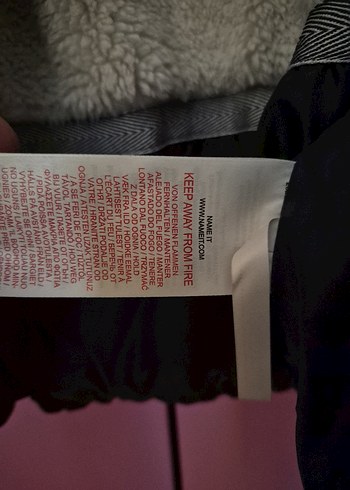 unisex Çocuk koyu mavi  Kürklü Mont Name it marka - Görsel 4