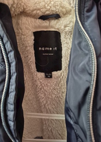 unisex Çocuk koyu mavi  Kürklü Mont Name it marka - Görsel 6