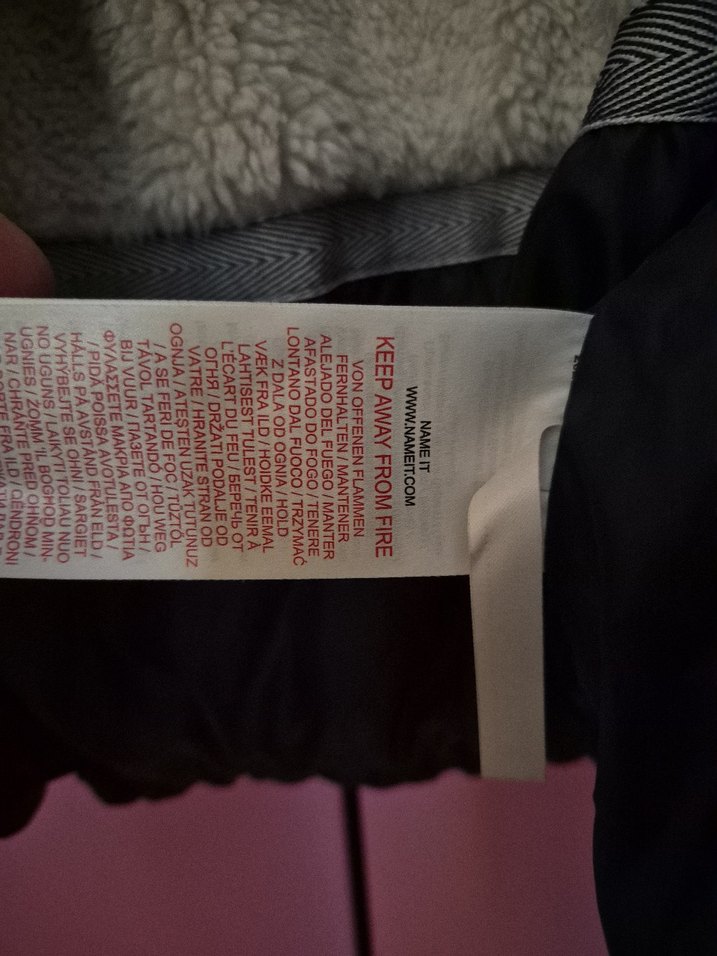 unisex Çocuk koyu mavi  Kürklü Mont Name it marka - Görsel 4