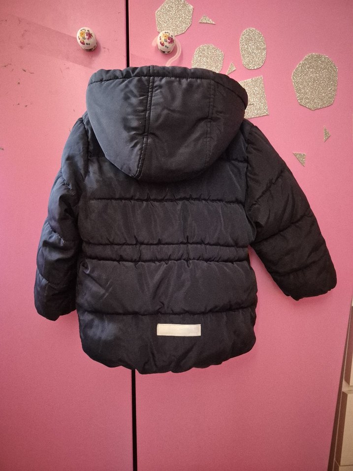 unisex Çocuk koyu mavi  Kürklü Mont Name it marka - Görsel 3