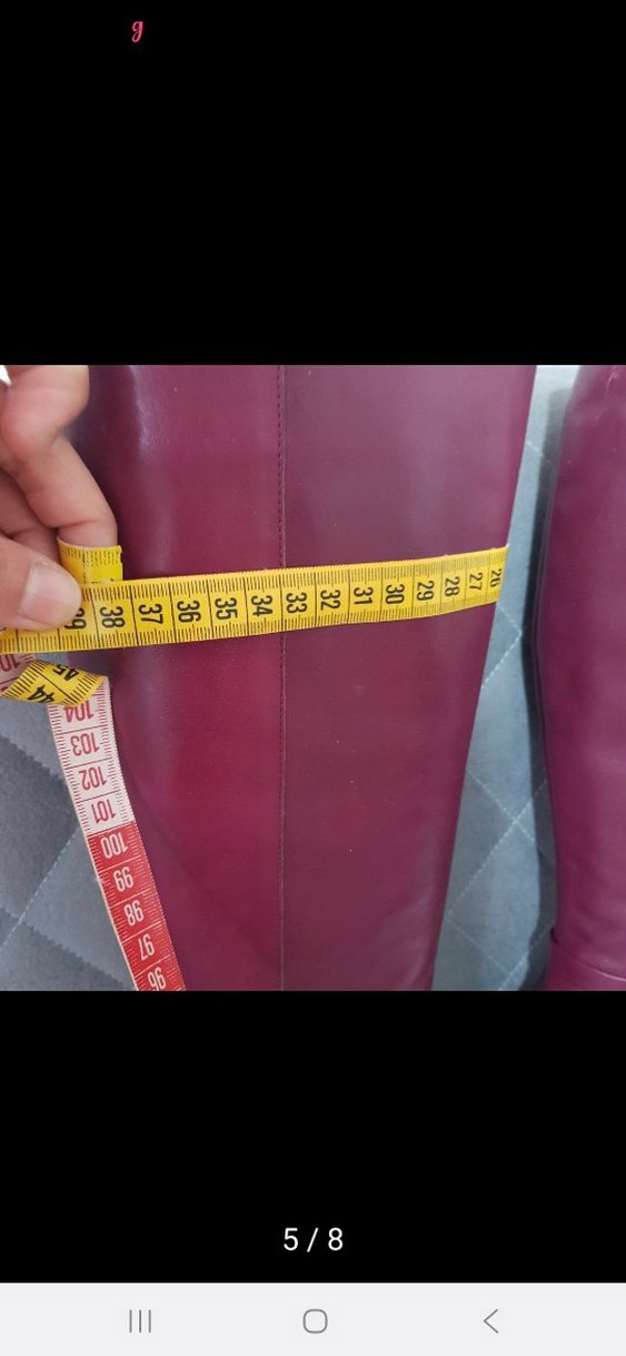 Bordo Deri İnce Topuklu Dizüstü Çizme - Görsel 5