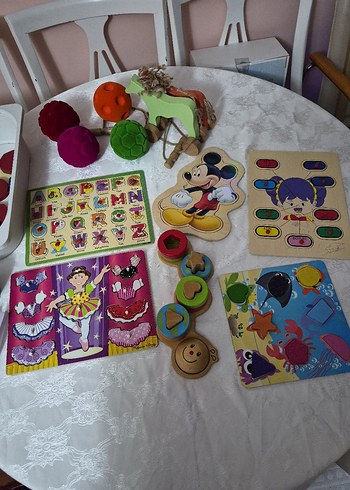 Çok Renkli Ahşap Eğitici Oyuncak Seti - Görsel 3