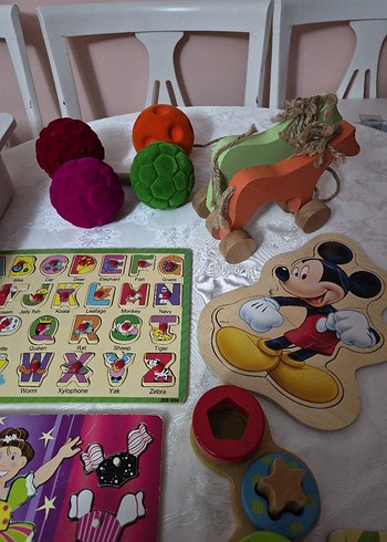 Çok Renkli Ahşap Eğitici Oyuncak Seti - Görsel 7