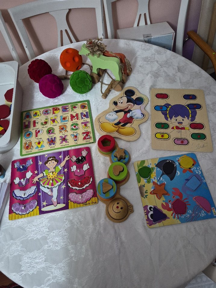 Çok Renkli Ahşap Eğitici Oyuncak Seti - Görsel 3