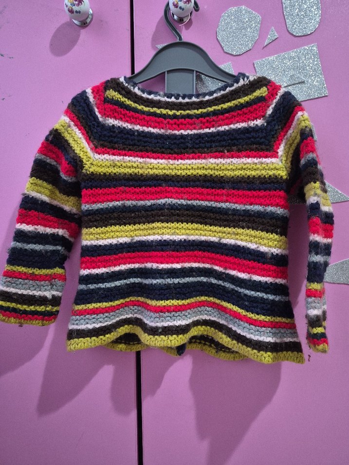 Renkli çocuk Örgü hırka - Görsel 3