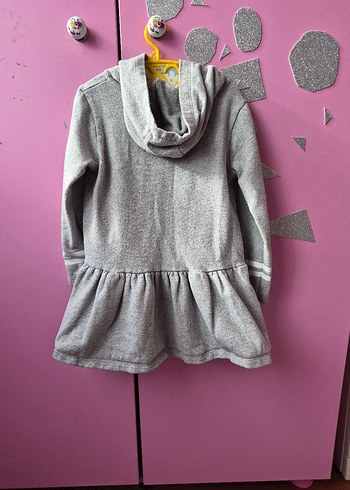 Kız Çocuk Gri Kapüşonlu Sweatshirt - Görsel 5