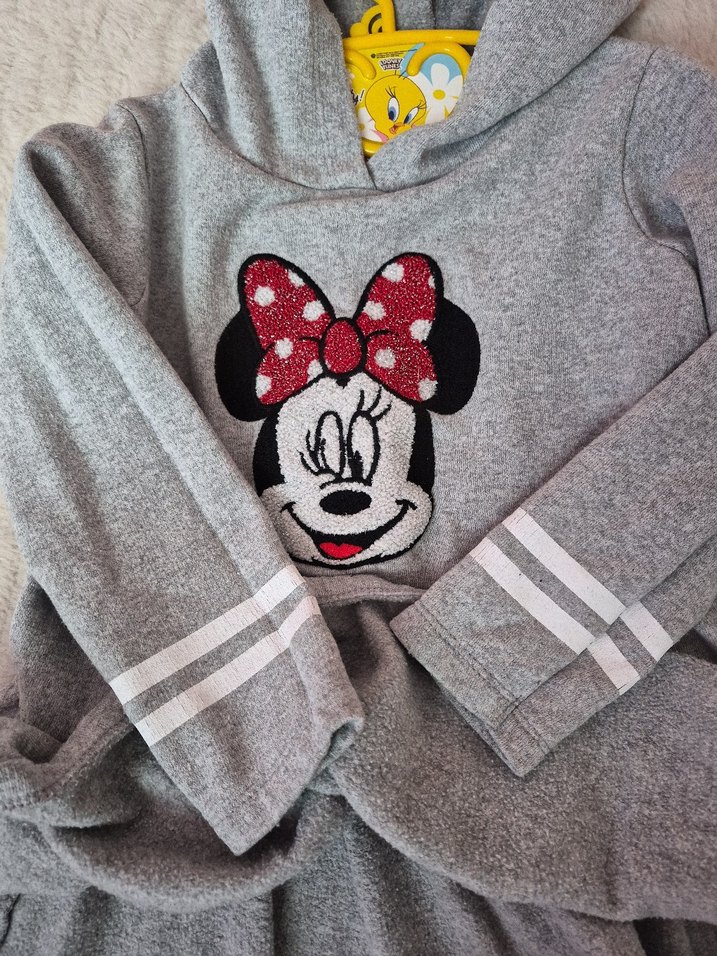 Kız Çocuk Gri Kapüşonlu Sweatshirt - Görsel 2