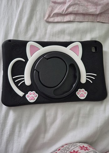 Siyah Elastik Kedi Desenli tablet Kılıfı - Görsel 8