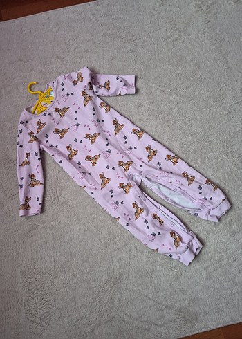 Kız Çocuk Bambi Baskılı Uzun Kollu Penye Tulum 2'li - Görsel 12