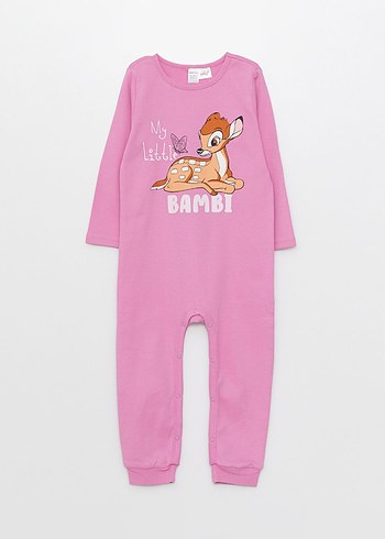 Kız Çocuk Bambi Baskılı Uzun Kollu Penye Tulum 2'li - Görsel 2