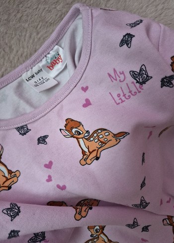 Kız Çocuk Bambi Baskılı Uzun Kollu Penye Tulum 2'li - Görsel 10