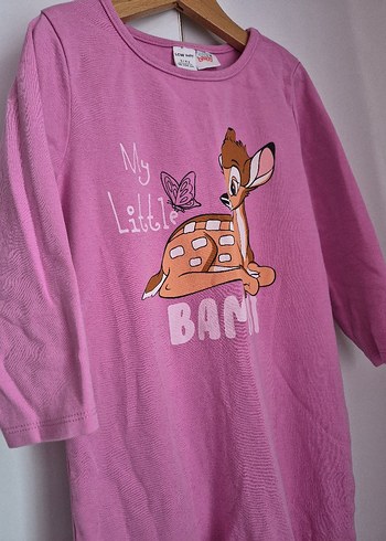 Kız Çocuk Bambi Baskılı Uzun Kollu Penye Tulum 2'li - Görsel 4