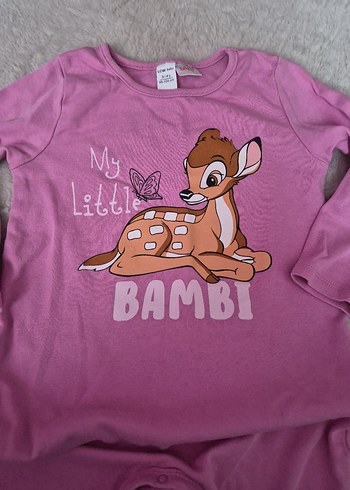 Kız Çocuk Bambi Baskılı Uzun Kollu Penye Tulum 2'li - Görsel 9