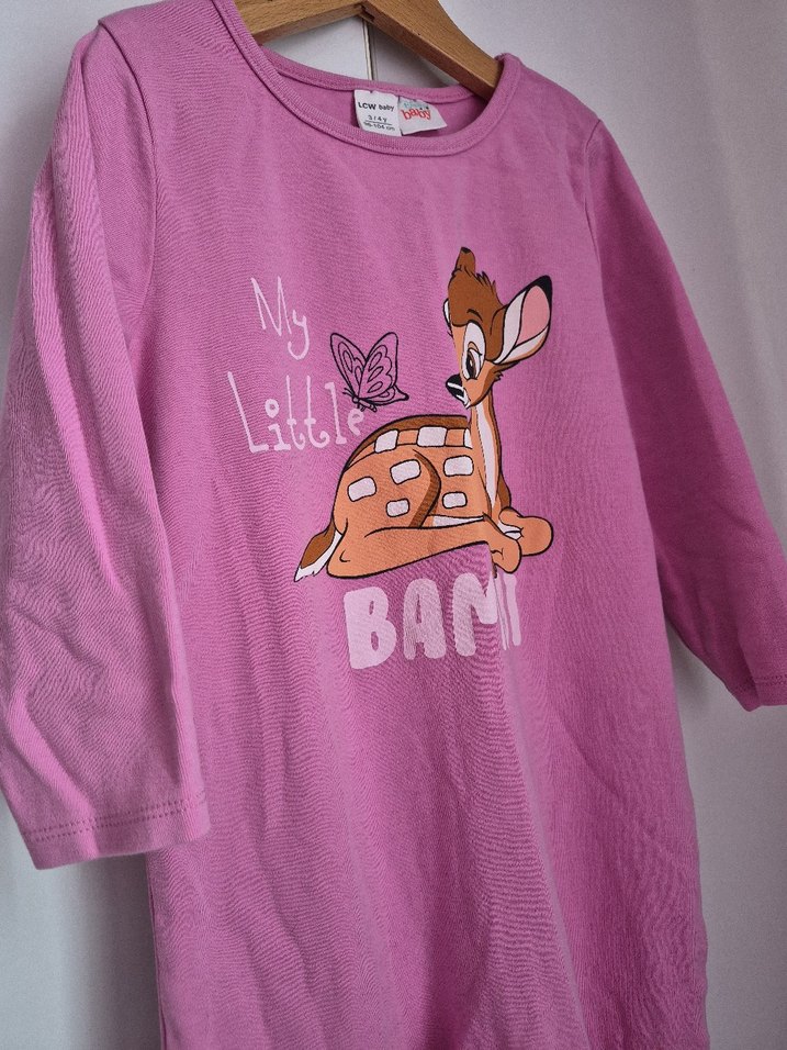 Kız Çocuk Bambi Baskılı Uzun Kollu Penye Tulum 2'li - Görsel 4