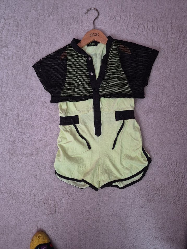 Sarı Kemerli Kız Çocuk Tulum - Görsel 4