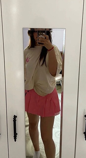 l Beden pembe Renk PEMBE ŞORT ETEK