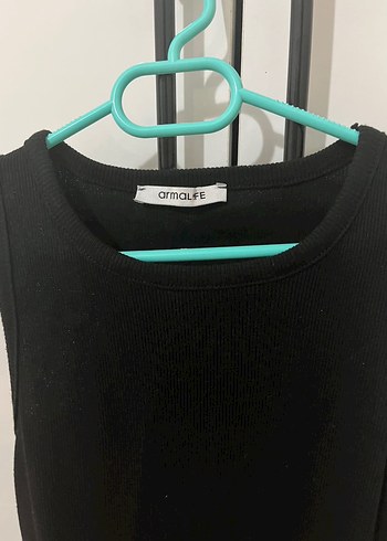 diğer Beden Siyah Uzun Kolluksuz Fit Triko Elbise