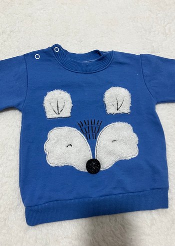 Erkek Çocuk Mavi Baskılı Sweatshirt
