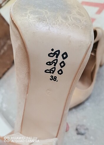 Krem topuklu ayakkabı  - Görsel 5