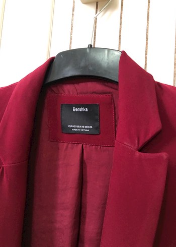 Bershka Bordo Kadın Düğmeli Blazer Ceket - Görsel 2