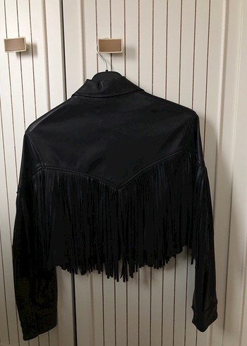 Bershka Siyah Deri Ceket - Görsel 3