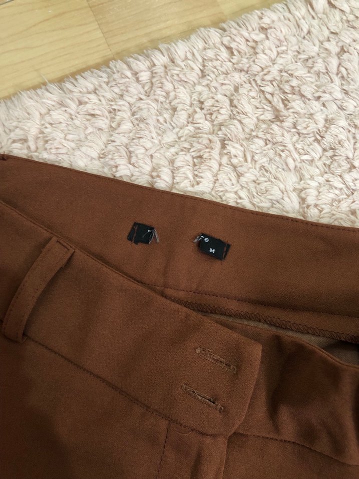 Kahverengi Kadın yüksek bel Kumaş Pantolon - Görsel 2