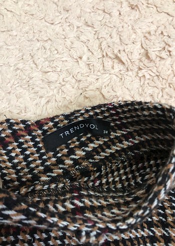 Kahverengi Ekose şort Etek - Görsel 2