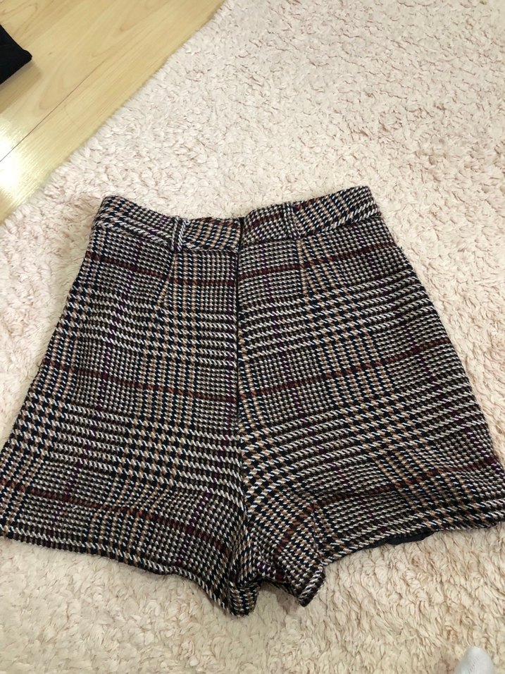 Kahverengi Ekose şort  Etek - Görsel 3