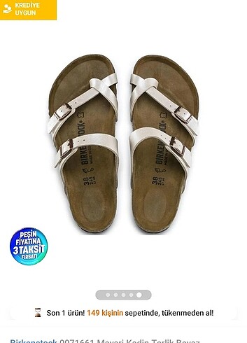 39 Beden beyaz Renk Birkenstock Terlik