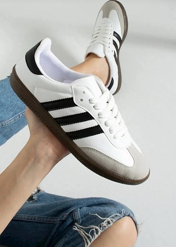 Adidas Samba Adidas Beyaz Siyah Zebra Desenli Spor Ayakkabı
