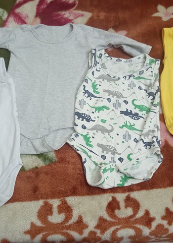 Sarı Pamuklu Bebek Çıtçıtlı Body .beyaz sıfır giyilmedi - Görsel 2