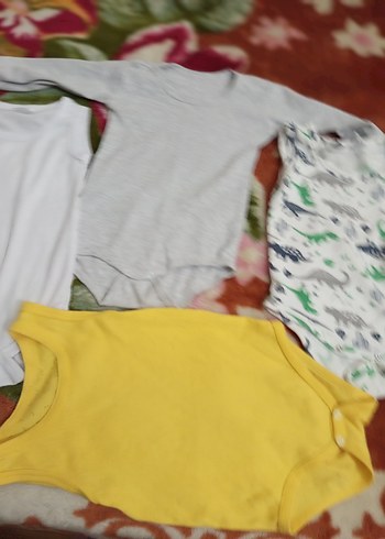 Sarı Pamuklu Bebek Çıtçıtlı Body .beyaz sıfır giyilmedi - Görsel 3