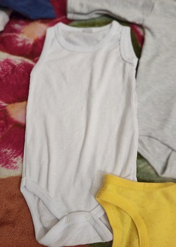 Sarı Pamuklu Bebek Çıtçıtlı Body .beyaz sıfır giyilmedi - Görsel 5