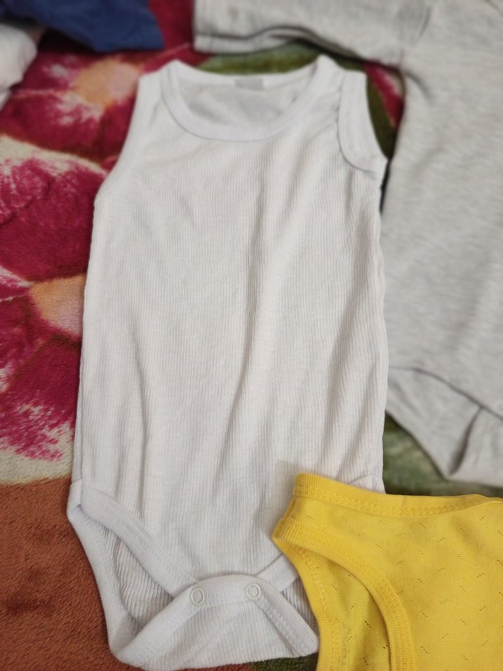 Sarı Pamuklu Bebek Çıtçıtlı Body .beyaz sıfır giyilmedi - Görsel 5