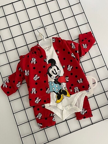 Mickey mouse kız bebek 3 lü takım