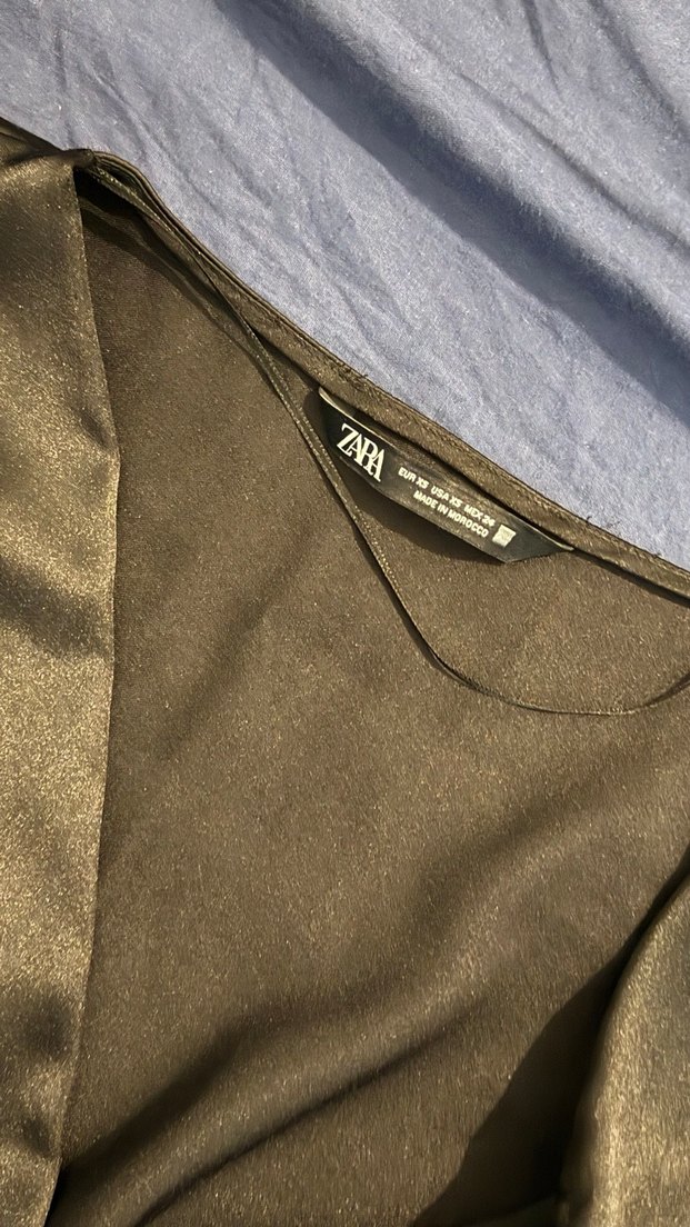 siyah saten bluz - Görsel 2