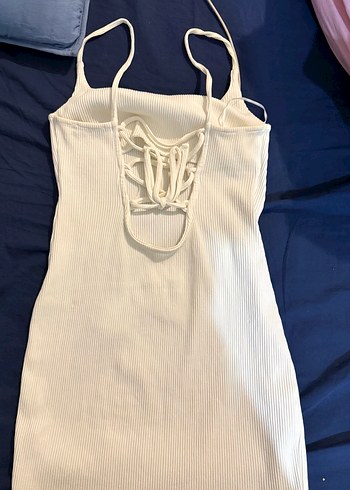 Beyaz Askılı Mini Elbise - Görsel 2