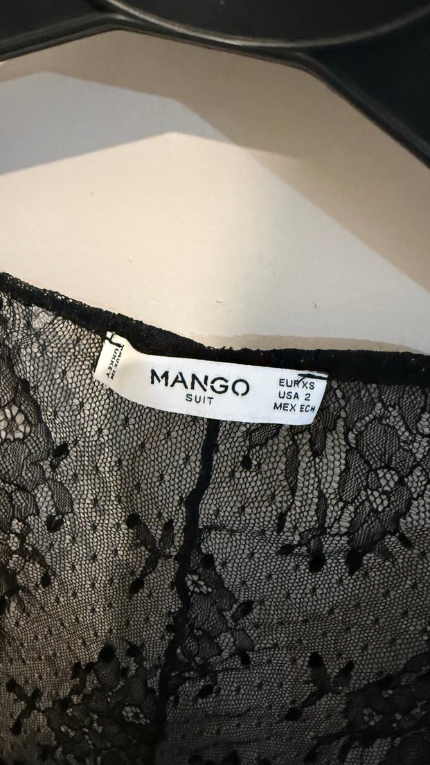 Uzun Kollu Siyah Dantel Bluz - Görsel 2